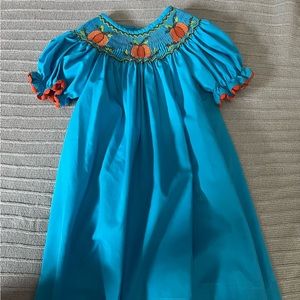 Blue pumpkin smock dress